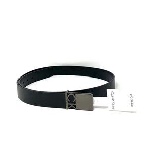 Calvin Klein Men's CK Monogram Buckle Belt - Black - L